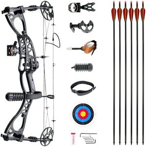 BALLISTA Universal X Compound Bow Package for Adults for Target and Hunting, Right Left Handed, 310 fps, 40-65 lbs Draw Weight, No Bow Press Needed