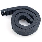 URBEST 15mm x 40mm Black Plastic Flexible Nested Semi Closed Drag Chain Cable Wire Carrier 1M for Electrical Machines