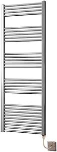 Greened House Chrome Straight Electric Heated Towel Rail 400mm wide x 1600mm high
