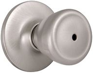 Design House 781906 Tulip 2-Way Latch Privacy Door Knob, Adjustable Backset, Satin Nickel Finish