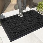 Color&Geometry Outdoor Door Mat, 4'X6' Heavy Duty Waterproof Non Slip Rubber Mat, Easy Clean Dirt Trapper Front Door Mat Outside, Outdoor Mats for Patio Entryway Porch, 47"x71" Black