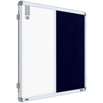 Pragati Systems® Prima Combination Board (Magnetic Whiteboard with Blue Pin-up Board) for Home, Office & School with Heavy-Duty Aluminium Frame | 2x3 Feet (Pack of 1)