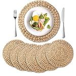 6 Pack, Round Woven Placemats, Natu