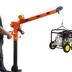 Rock-Hulk 1100lb Folding Truck-Mounted Crane Electric Winch 2500 lb 12V, Painted Steel Pickup Truck Jib Cranes 360 Swivel