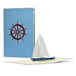 Voucher or birthday card with 3D pop-up sailing boat, yacht; unusual travel voucher for sailing, sailing trip, gift idea for birthday, B16