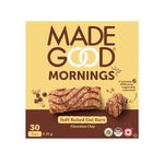 MadeGood Mornings Soft Baked Breakfast Bars, Chocolate Chip, 30g (30 Count) Gluten Free Snacks