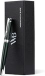 Wordsworth and Black Ballpoint Pen Green Lacquer- Stunning Luxury Pen Chrome Finish, Ink Refill, Best Gift Set for Men & Women, Refillable, Elegant, Nice Pens, Fine Point