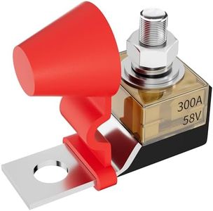 Joinfworld 300A 58V Terminal Mount Fuse Block Kit with Single Stud 5/16"(M8) Marine Rated Battery Fuse and Waterproof Cap for Boat Truck RV Construction Vehicles