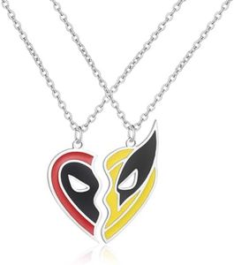 KHBKFW KHBFW 3 Pcs Best Friend Necklace Cartoon Themed Stainless Steel BFF Necklace with Red Enamel Finish Men Fan Gift, 1, Yellow