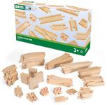 BRIO World 50 Piece Train Track Pack for Kids Age 3 Years Up - Wooden Railway Accessories and Add Ons