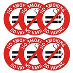 No Smoking No Vaping Sign Sticker, 15 Pcs No Smoke Labels for House,Home & Business.