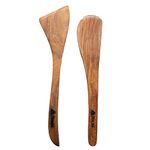 Rusabl (Pack of 2) 100% Pure Sheesham Wooden Spatulas, Premium Palta-Turner & Butter Spoon for Chapati, Kitchen Tools Made of Natural Wood, Non-Stick, No Harmful Polish, Heat Resistant