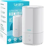 Livatro 4L Top Fill Humidifiers for Bedroom Large Room Nursery, Cool Mist Humidifier With Ultrasonic Quiet, Auto Shut-off and Easy to Clean, Last up to 40 Hours, White