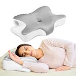 WELLGIVER Cervical Butterfly Pillow | Orthopedic Memory Foam for Neck & Shoulder Pain | Ergonomic Contour Design | Dual Height Support | Side Sleeper Pillow with Arm Rest - Pack of 1