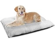 ASIJIA Large Washable Dog Bed Mat, 90x70x8CM Dog Crate Mattress with Anti-Slip Bottom, Warm Fluffy Anti Anxiety Bed Cushion for Medium and Large Pets, Grey