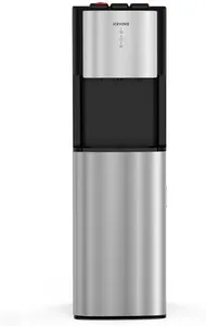 ICEVOKE Self-Cleaning Bottom Loading Water Cooler Dispenser for 5 Gallon Bottles - 3 Temperatures with Hot, Room & Cold Spouts, Child Safety Lock, LED Display with Empty Bottle Alert, Stainless Steel