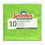 Spontex Specialist 10 Microfibre Cloths, 38 x 40cm Cleaning Cloths