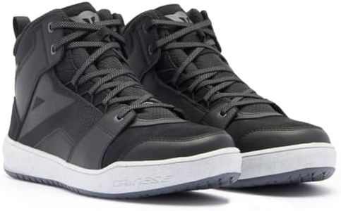 DAINESE Men's Suburb D-Wp Shoes Waterproof Motorcycle Sneakers, Black/White/Iron Gate, 6.5 UK