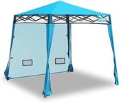 EzyFast Elegant Pop Up Beach Shelter, Compact Instant Canopy Tent, Portable Sports Cabana, 7.5 x 7.5 ft Base / 6 x 6 ft top for Hiking, Camping, Fishing, Picnic, Family Outings (Blue)