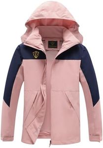 GIISAM Rain Jacket for Women, Women's Waterproof Lightweight Rain Jackets Packable Raincoat Windbreaker Coat with Hood, Pink, Medium