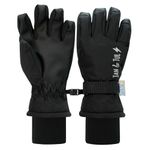 JAN & JUL Kids' Waterproof Insulated Winter Gloves with Fleece Lining for Snow (Black, Size M)