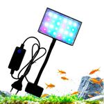 Jainsons Pet Products Nemo Clip Lamp LED - Ultra-Thin, Energy-Efficient Planted/Unplanted Tanks Clip-On Light with White, Red, Green, Blue LEDs for up to 2ft Tanks, 8W, 10" Length | Model E-400