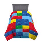 Franco Lego Bricks Kids Bedding Soft Microfiber Comforter, Twin, (Officially Licensed Product)