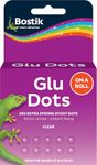 Bostik Glu Dots on a Roll Clear - x 200 Glue Dots - Extra Strong - Double-Sided - For Instant Fixing & Crafts - Easy to Use - No Mess