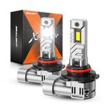 SEALIGHT X1S 9005 HB3 LED Headlight Bulbs, 800% Super Brightness 9005 LED Bulbs, 1:1 Mini Size Plug and Play, 6500K Cool White HB3 Halogen Replacement, Pack of 2
