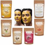 PUREINDIA Rice Powder, Multani Mitti, Wild Turmeric,Masoor daal, Sandalwood & Beetroot Powder, 50-50 gm Each, Total 300 gm. For Face-Pack, 100% Natural, All Skin Type, DIY facepack. Herbal Powder.