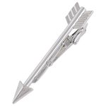 Tripin Arrow Shape Silver Tie Pin in A Gift Box