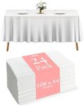 24 White Plastic Tablecloth - 108 x