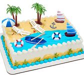 Morofme Beach Chair Umbrella Cake Decoration 13pcs Beach Summer Ocean Cake Cupcake Topper for Swimming Pool Summer Ocean Beach Tropical Hawaiian Aloha Luau Themed Birthday Baby Shower Wedding