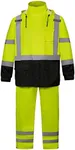 SRsafety High Visibility Rain Gear, Class 3 High Visibility Work Rain Gear for Men, Construction Rain Suits