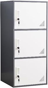iCHENGGD 3 Door Metal Locker Steel Storage Cabinet, Office Storage Lockers for Employees, Vertical Metal Cabinets for Home,Office,School,Room Storage Organizer