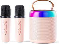 Mini Karaoke Machine for Kids Adults, Portable Bluetooth Karaoke Speaker with 2 Wireless Microphones,MP3 Music Player for Girls Boys 3-11,12+ Years Old, Gifts for Family Home Birthday Party