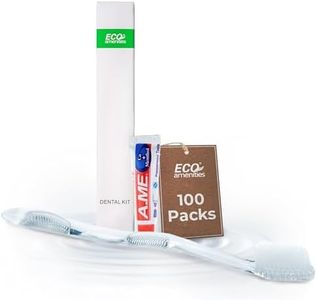 ECO amenities Travel Toothbrush Kit - Manual Disposable Toothbrush with Toothpaste, in Individually Wrapped Paper Box, 100 Sets per Case - Travel Toothbrush and Toothpaste for Hotels and Hospitality