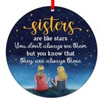 PETCEE Sisters Christmas Ornament 2023 Like Stars Sisters Ornament for Christmas Tree Decorations,Sister Gifts from Sister,Christmas Sister Gifts Keepsake for Friends Sisters in Law Women