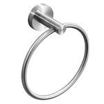 WEIKO Brushed Nickel Towel Ring, Bathroom Hand Towel Holder Stainless Steel Towel Hanger Wall Mount Towel Rack