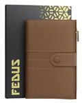 FEDUS Premium Passport Holder for Men, Passport Holder for Women Passport Cover Case Wallet with Card Holder, ID Card, Currency, Boarding Pass Slots RFID Protected Travel Accessories Organiser,Brown