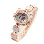 ISABELLA MOON Kitty Analogue Quartz Watch with Stainless Steel Strap Bracelet Cats Girls Toddler Watches Gifts for Kids Birthday Gifts (Kitty White)