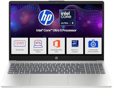 HP 15, Intel Ultra 5 125H, 12 Tops (16GB DDR5, 512GB SSD) FHD, IPS, 15.6''/39.6cm, Win11, M365 Basic(1yr)* Office24, Silver, 1.65kg, fd1254TU, Intel Graphics, FHD Camera w/Shutter, AI Powered Laptop