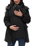 Maacie Maternity Cotton Jacket Jacket Stand Up Collar Waterproof Cotton Jacket 2024 Black M