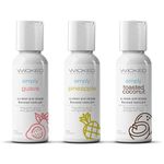 Wicked Sensual Care Simply Tropical Trio Travel Kit Guava, Pineapple, Toasted Coconut 1 oz (Pack of 3) - Water-Based Lubricant, Propylene Glycol & Glycerin Free, pH Balanced, Stevia Sweetened