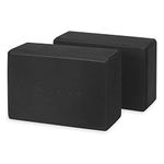 Gaiam Essentials Yoga Block (Set Of 2) - Supportive Latex-Free Eva Foam Soft Non-Slip Surface For Yoga, Pilates, Meditation, Black