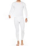 Thermajohn Men's Ultra Soft Thermal Underwear Long Johns Set with Fleece Lined (4X-Large, White)