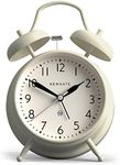 NEWGATE® Classic Twin Bell Alarm Clock - The Covent Garden Metal Alarm Clock - Bedroom Accessories - Desk Accessories - Bedside Alarm Clock - Retro Alarm Clock - Traditional Alarm Clock - White