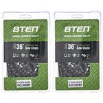 8TEN Full Chisel Skip Tooth Chainsaw Chain 36 Inch .058 3/8 115DL for Husqvarna 591151515 501842815 (2 Pack)