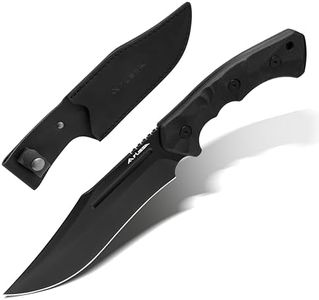 FLISSA 12.2-Inch Fixed Blade Bowie Knife with Leather Sheath, 14C28N Steel Full Tang Blade, G10 Handle for Outdoor Hiking, Camping, Hunting, Survival, Gift for Men Women