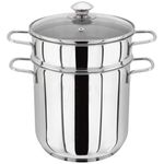 Judge Speciality Cookware JA80 Extra Large 5.2L Stainless Steel Pasta Pot with Drainer Insert (31cm x 22cm x 31cm) Induction Ready - 25 Year Guarantee